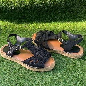 Hinge Black Espadrille Sandal